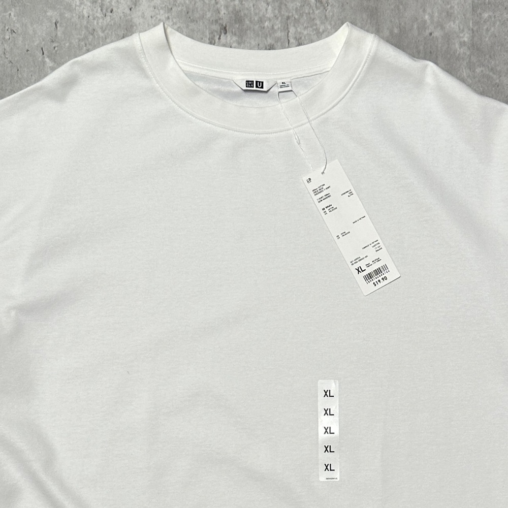 UNIQLO U AIRISM COTTON CREW NECK OVERSIZED T-SHIRT tee white xl - Picture 2 of 2